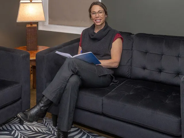 Karyn on couch