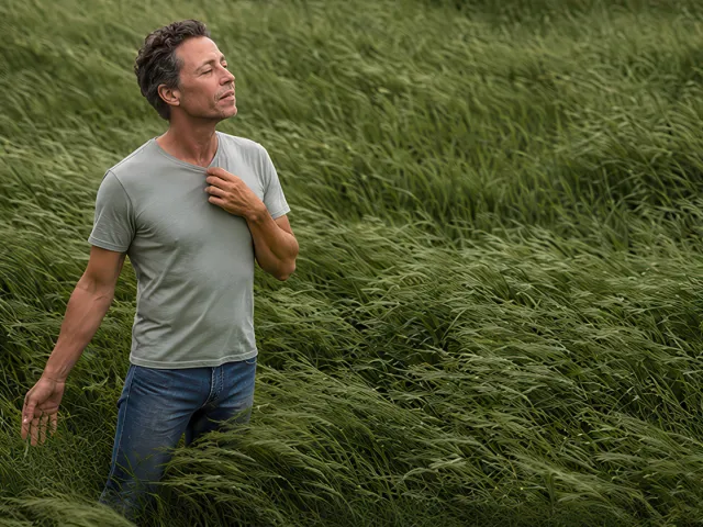 man standing in field